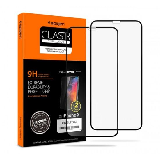 Spigen SZKŁO HARTOWANE GLASS FC 2-PACK IPHONE 11 PRO BLACK (057GL23120)-0