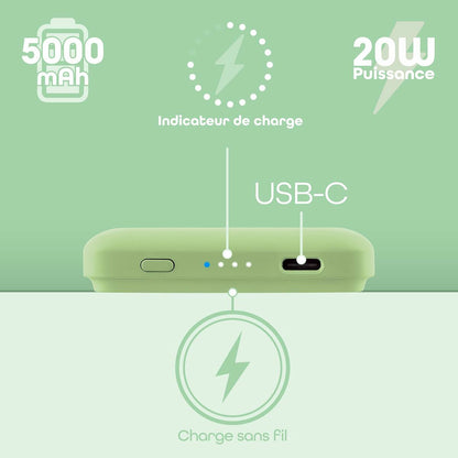 Powerbank T'NB PBUMAG5GR 5000 mAh Green Magsafe-11