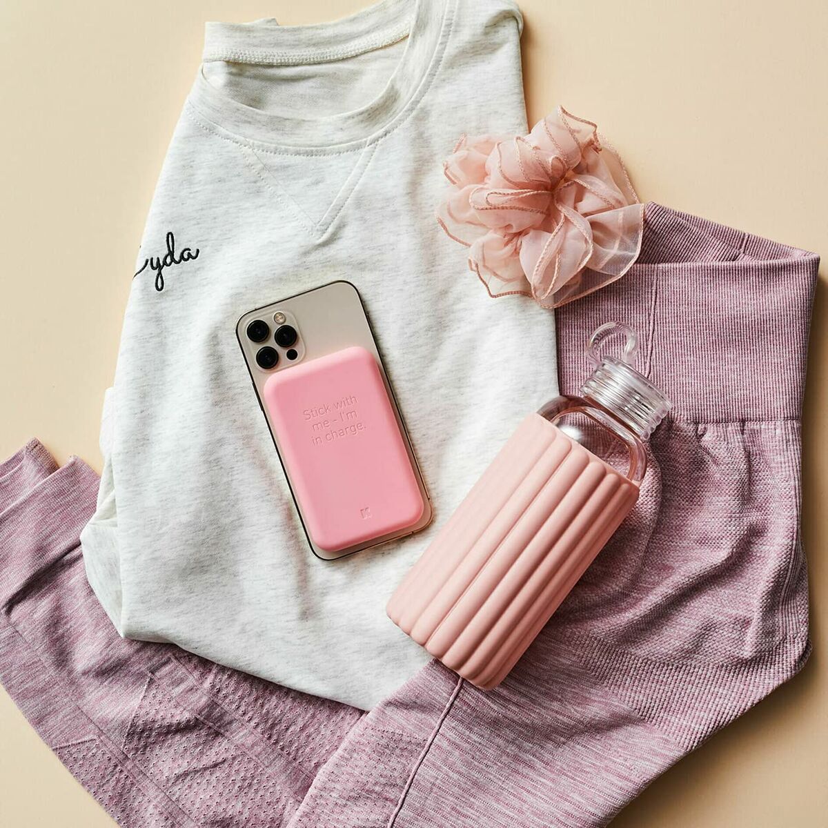 Power Bank with Wireless Charger Kreafunk Pink 5000 mAh-1