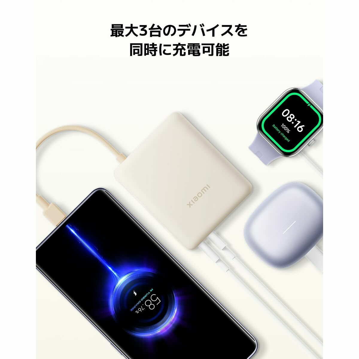 Powerbank Xiaomi 33W PB ICAB 10000 BG Beige 5600 mAh-8
