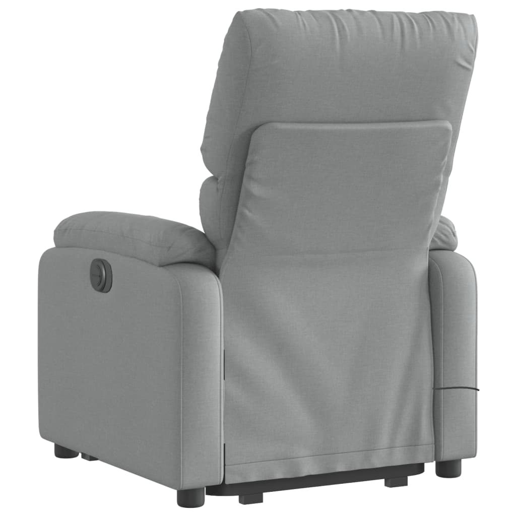 vidaXL Stand up Massage Recliner Chair Light Gray Fabric
